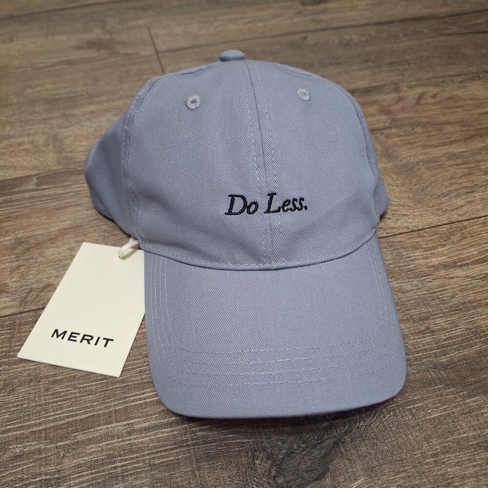 Merit Beauty Do Less Dad Hat Womens One Size Blue Gray New Cotton